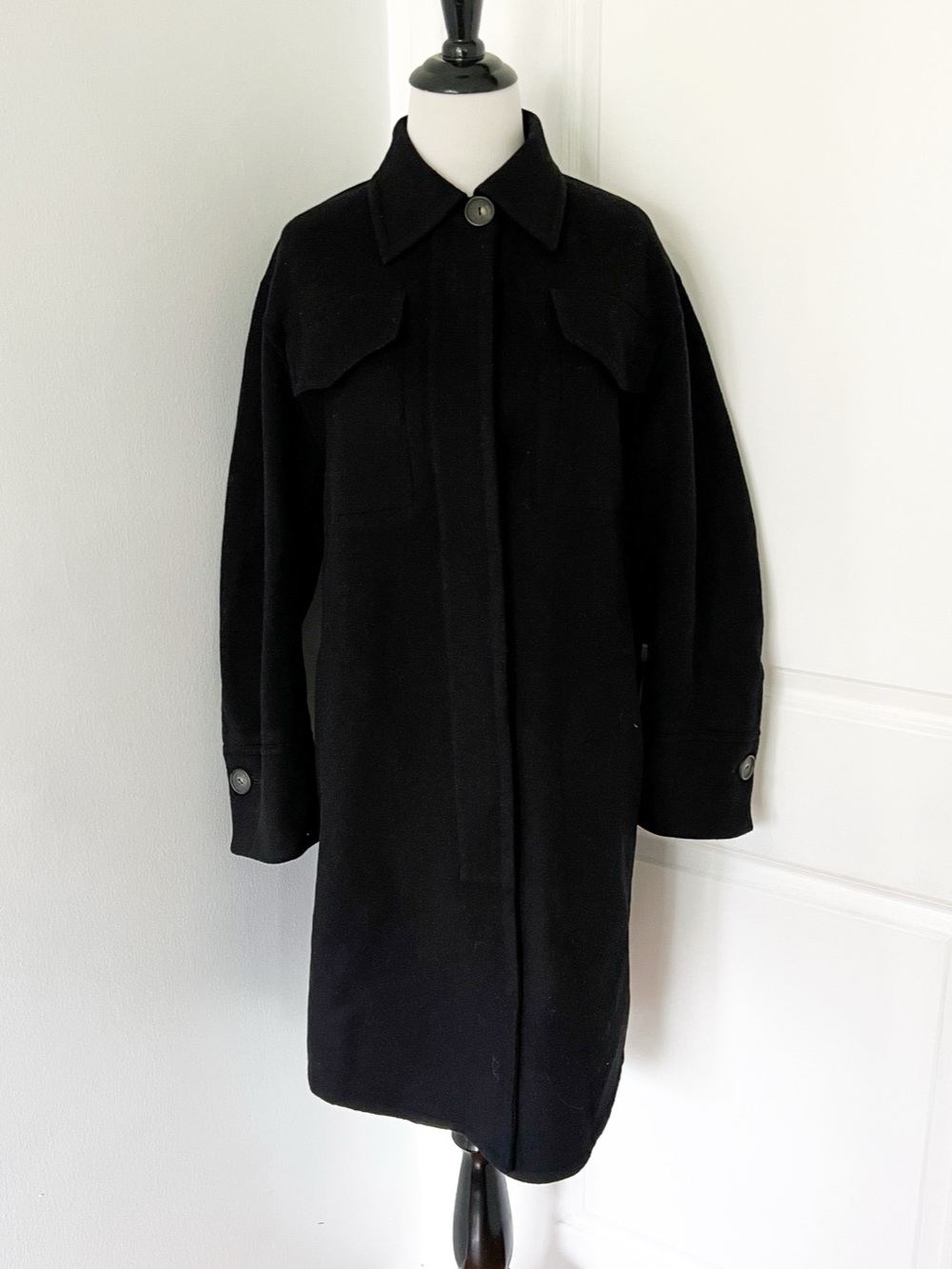 Vince Black Wool Coat Size XS